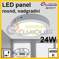 LED panel RN 24W, 4000K, VK, nadgradni, okrugli